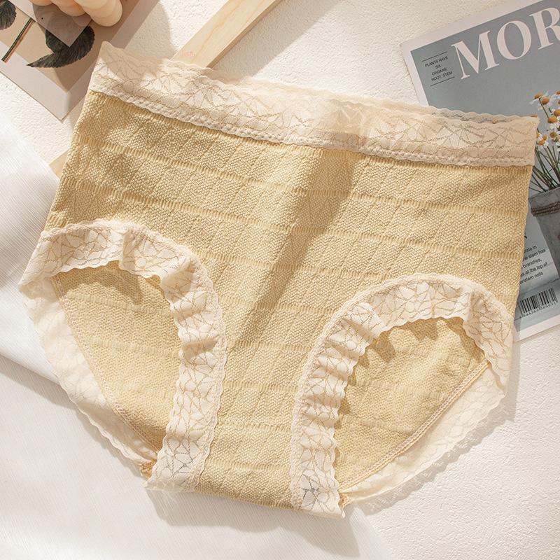 Mädchen-Blasenhose, reine Baumwolle, Schritt-Unterhose, Damen-Hosen mit hoher Taille, Spitzenkante, umwickelte Hüfte, atmungsaktive Dreieckshose