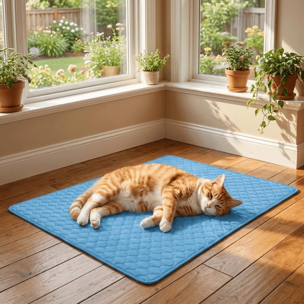 Kennel Liner Nonslip Dog Cooling Pad Breathable Soft Pet Cool Mattress Ice Silk Comfortable Pet Ice Pad Kennel