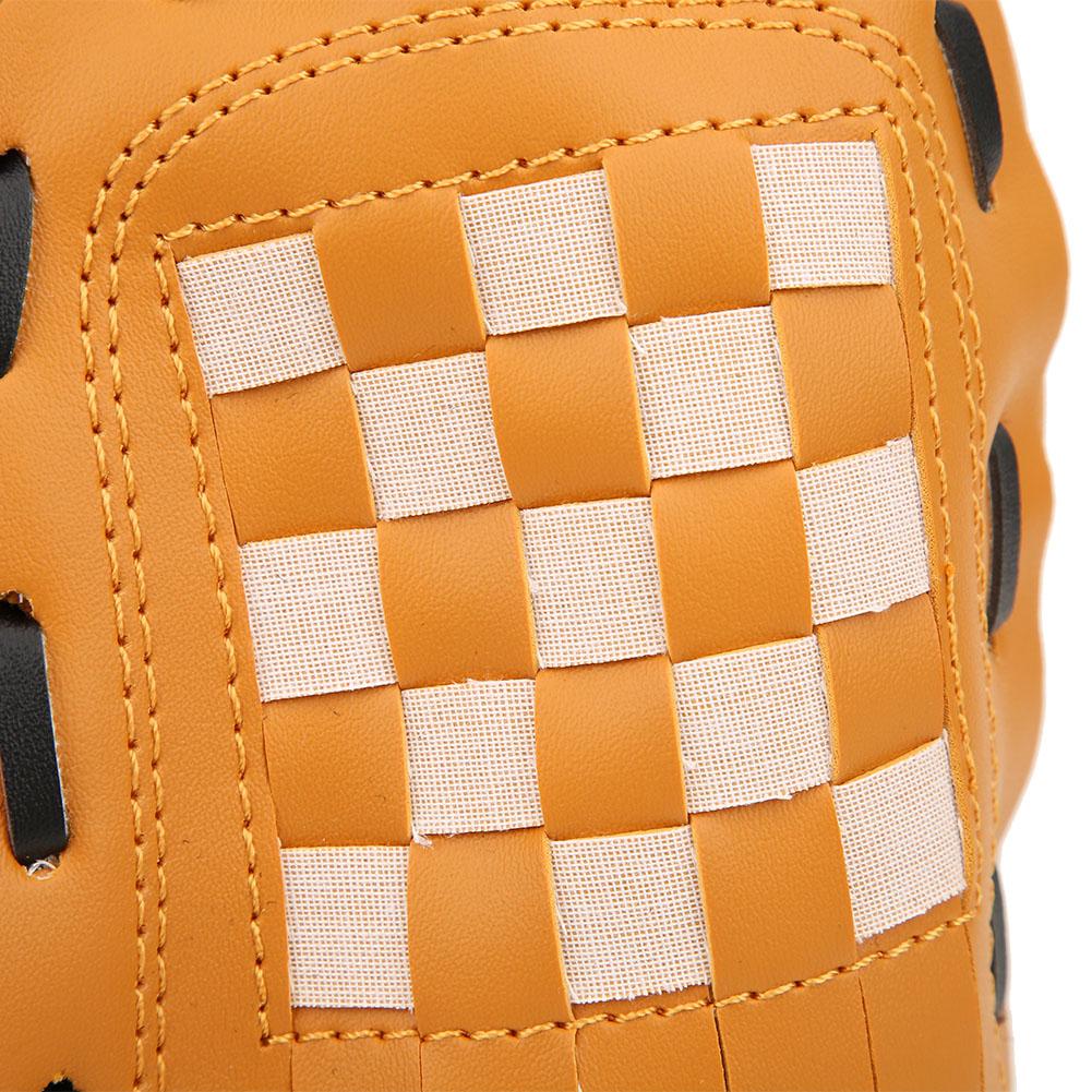 PVC Thicken Baseball Glove Training Competition Gloves for Adults Children(Brown 12.5inch)