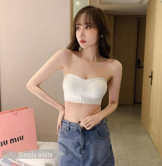 Strapless, Padded, Gathered Bra for Enhanced Chest Shape