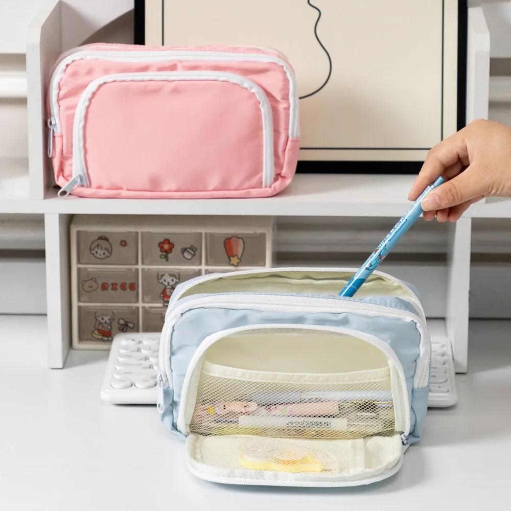 School Pencil Case Large Capacity Pencil Case Cute Box Felt Storage Girl Large Capacity Aesthetic Pencil Bag QHB01