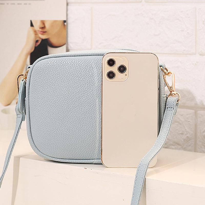 Female Luxury Blue Crossbody Shoulder Bag Lady Elegant Pu Leather Hot Trending Small Capacity Square Handbag