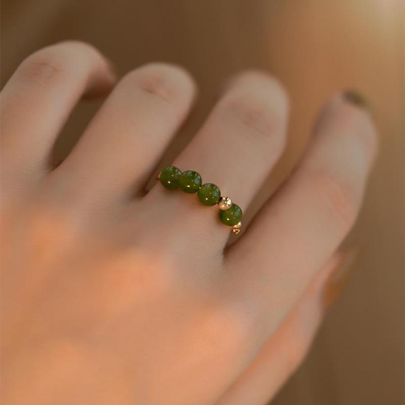 Jasper Personality Sweet Light Ring Luxury Temperament Niche Personality Ring