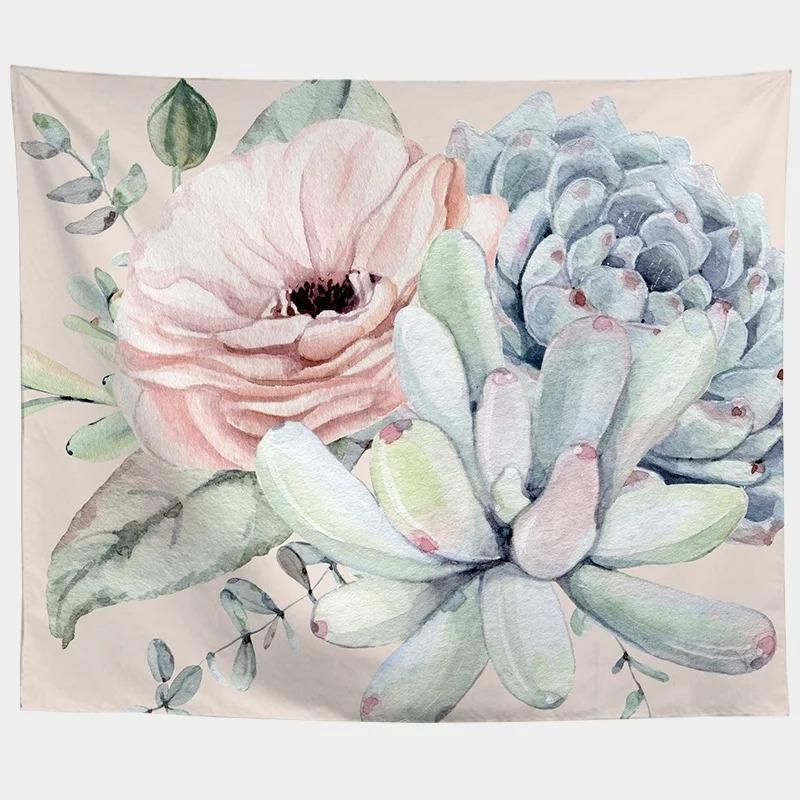 Succulent Potted Plant Decorative Tapestry Home Wall Living Room Office Decorative Tapestry
