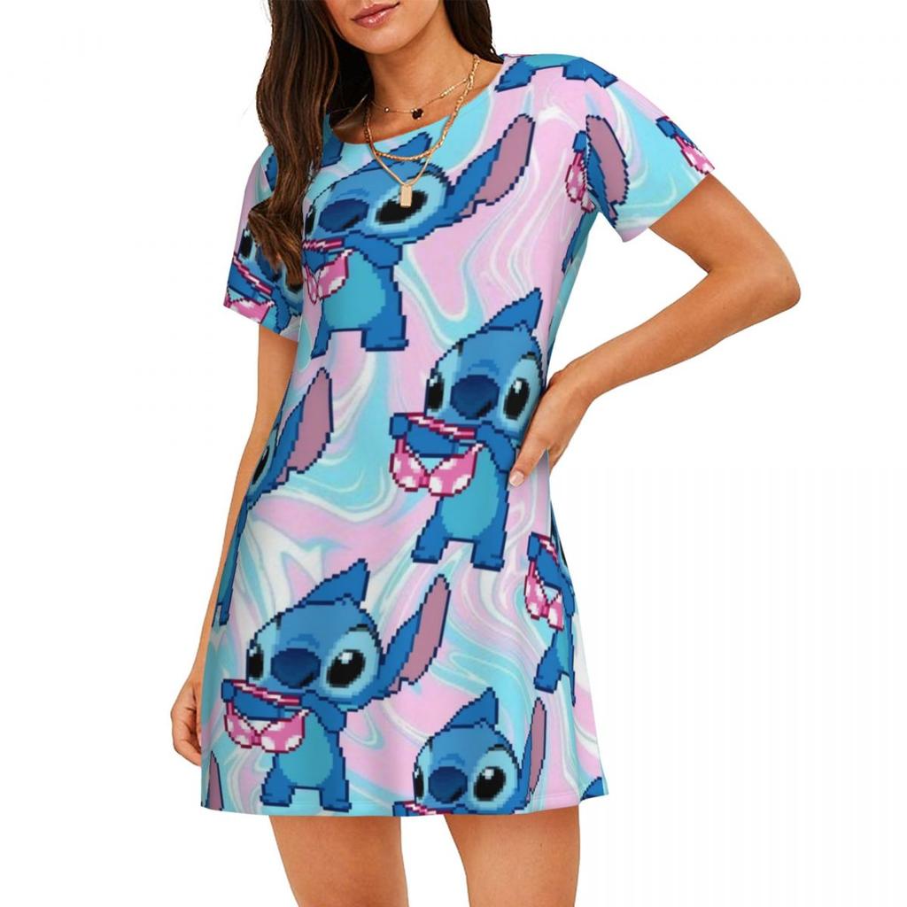 Casual Loose Crew Neck Women's Fashion Print Casual Dresses