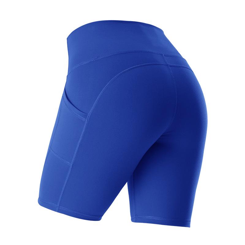 High-Waisted Lulu Style Yoga Cycling Shorts with Pockets - WA47-B