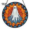 Waterproof Outdoor Branch Decoration Retro Halloween Pendant, Ghost/Bat/Spider Web/Pumpkin Head Print, Dark Theme Holiday Decor Vintage Acrylic
