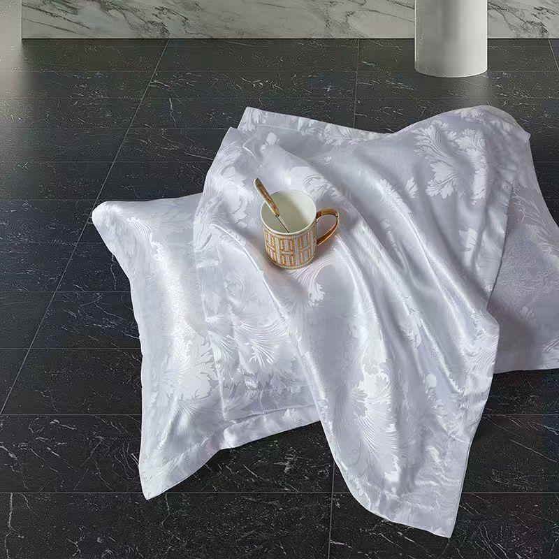 European Satin Jacquard Pillowcase - Soft, High-End Tribute Cover for Adults, 48×74cm