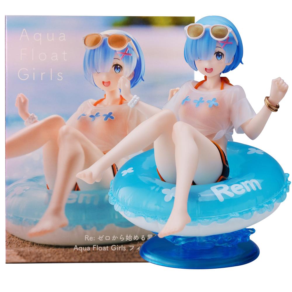10CM Rem Figure Sexy Swimming Ring Swimsuit Re:Life Within ONE Different World Coming From Zero Action Figure Anime Model Toy Doll PVC