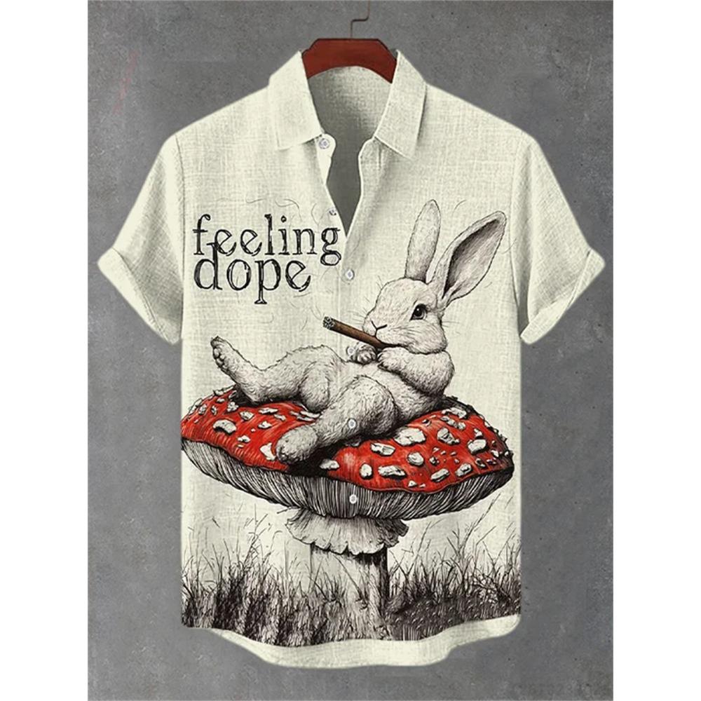 Men's Summer Fashion Printed Short-Sleeve Shirt, Casual Retro Men's Trendy Lapel Casual Top, Hawaiian Shirt