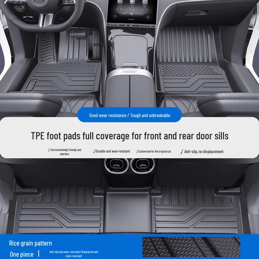 Compatible TPE Floor Mats & Door Sill for Mercedes-Benz A, C, E-Class, L, GLA, GLB, GLC - Full Coverage