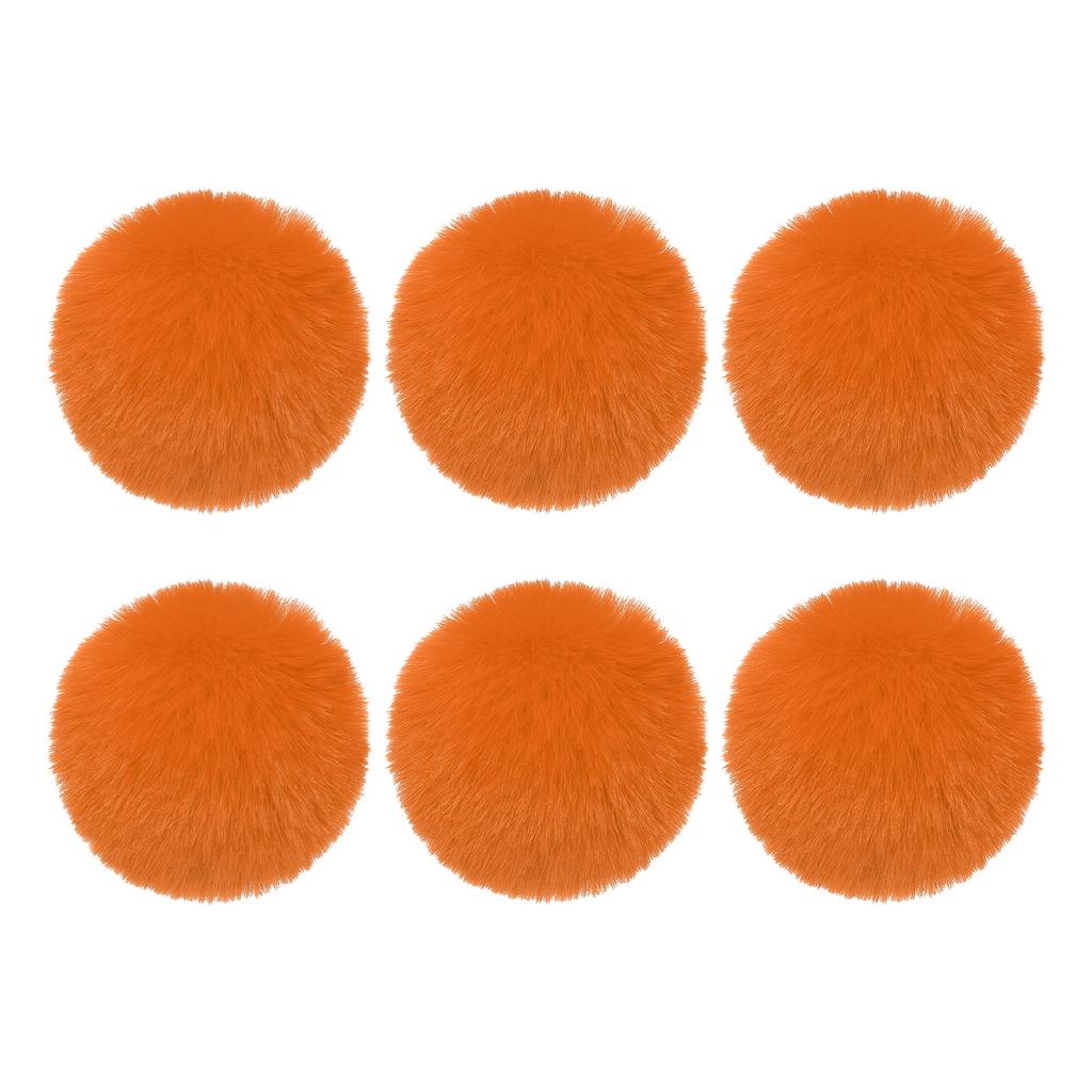 Faux Fur Pom Poms for Hats 6Pcs Fluffy Soft Fur Poms Balls with Elastic Loop for Keychain Knitting Hats DIY Gloves Bag Christmas