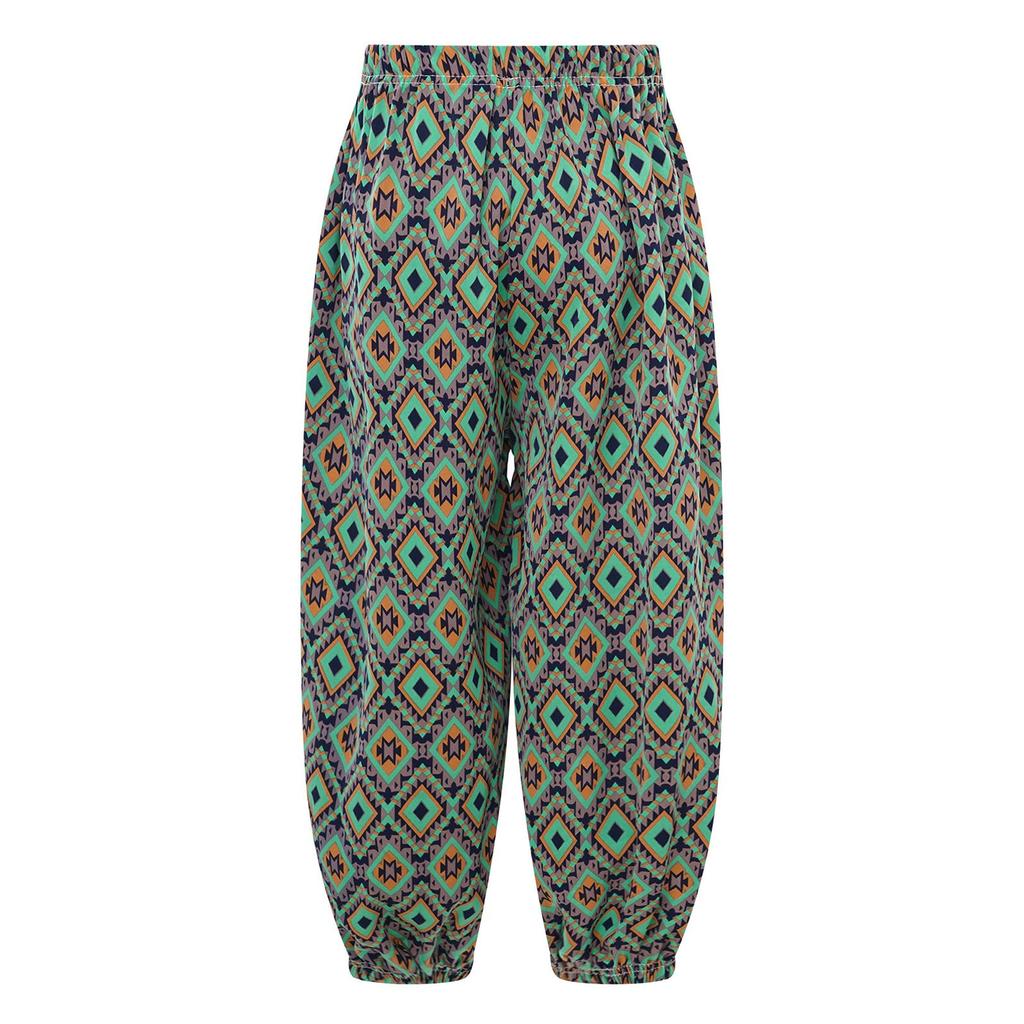 Chlapecké Dívčí Módní Bloomery Lehké Kalhoty s Elastickým Pasem Barevné Kalhoty s Potiskem Dovolená Cestování Pláž Domácí Nošení