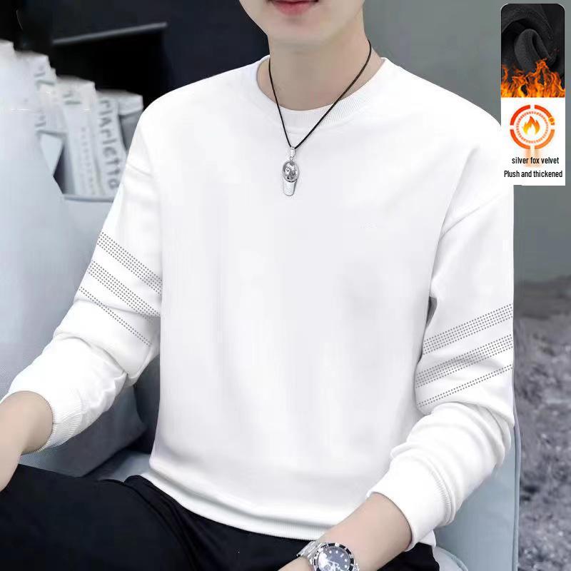 

Men s and Women s Trendy Fleece-Lined Crew Neck Sweatshirt for Autumn and Winter - Versatile, Loose-Fit Long Sleeve Top for Couples and Students 5XL (180-200 jin)