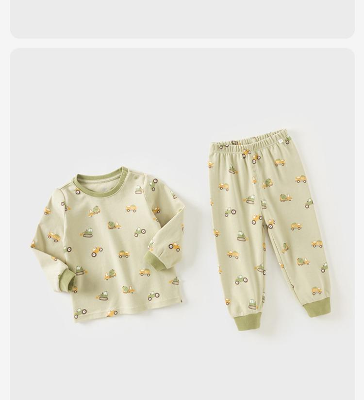 David Bella Boys' Underwear Set Antibacterial Autumn Clothes New Children's Pure Cotton Autumn Clothes Autumn Pants Baby Sleepwear Two Piece Set