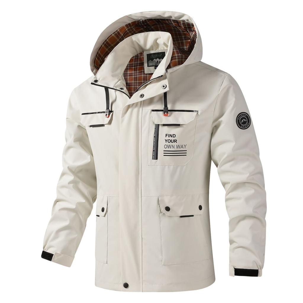 Jacket Jacket Men's Work Jacket Loose Casual Removable Hooded Jacket