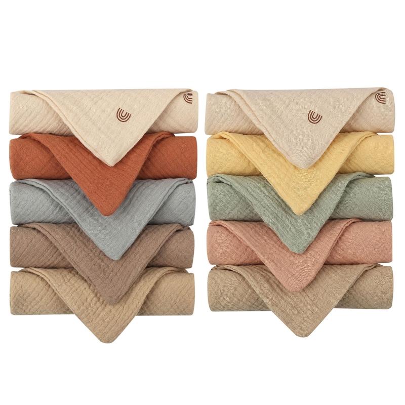 10 Pcs 23x23cm Baby Square Towels Infants Wash Hand Face Towel Handkerchief Feeding Bib Burp Cloth Towel For Newborn Infants