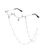 Vintage Glasses Metal Frame Half Without Lens Girls Chic Cosplay Party Decoration Lensless Metal Half Frame Glasses With Chain