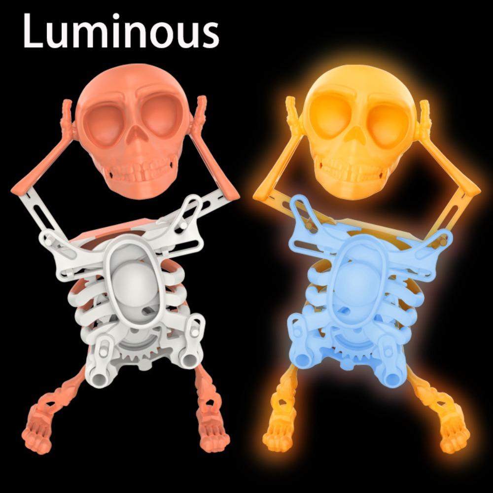 With Music Dancing and Swinging 3D Skull Toy with Lights Wind Up Skeletons New Dancing Skeleton