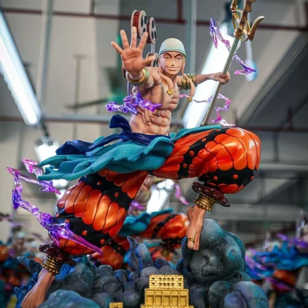 28cm JT One Piece Figure Enel Thunder God Monkey D. Luffy Anime Action Collection Model Pvc Desktop Ornaments Holiday Gifts Toys