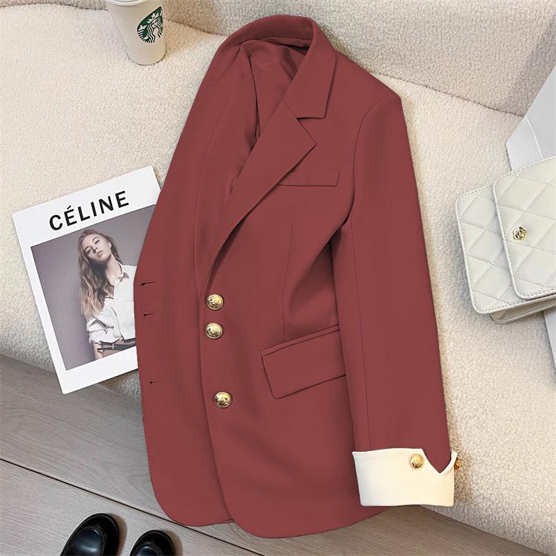Spring/Autumn 2025 Korean-Style Loose Fashion Suit Jacket - Versatile Casual High-End Design