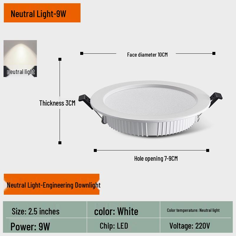 High Power Super Bright Recessed Downlight for Commercial & Retail Ceilings