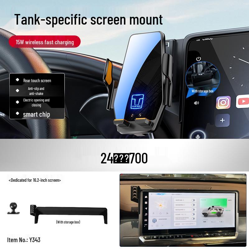 Tank 500 Mobile Phone Holder: Wireless Charger for 26 Models (400hi4t/300/700)