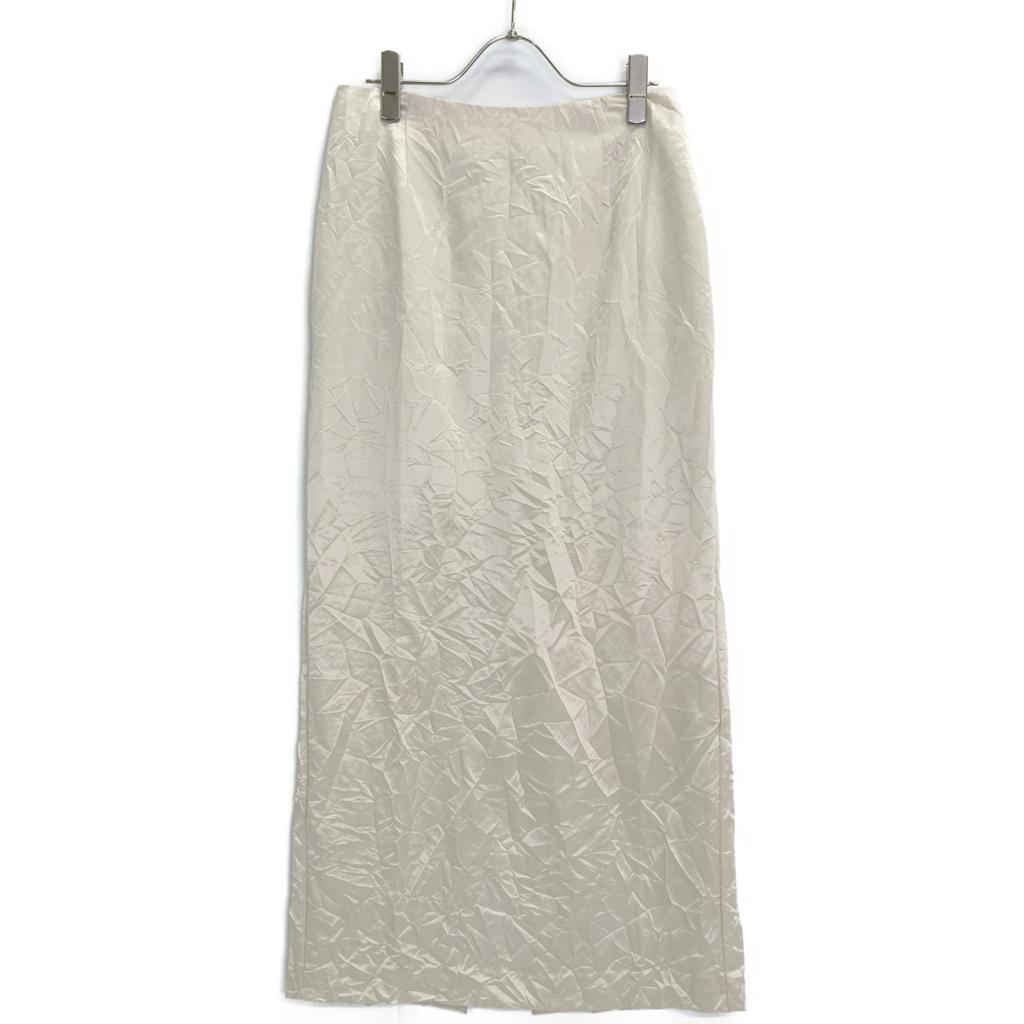 LE CIEL BLEU 24AW Ivory Wrinkle Wash Satin Skirt skirt 38 IvoryUsed