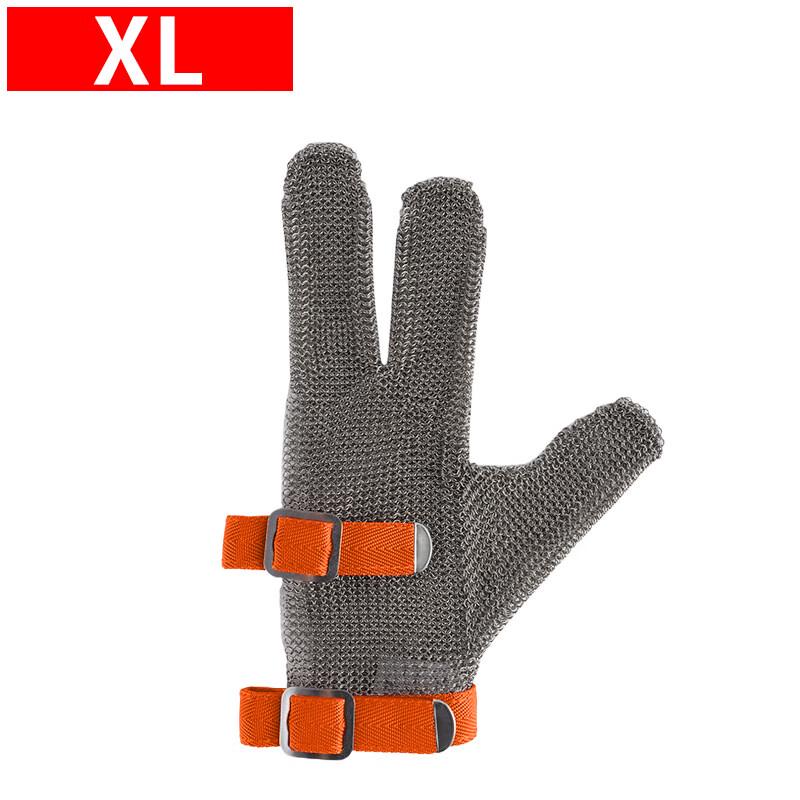 Three-Finger Cut-Resistant Steel Mesh Glove