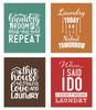 Inkdotpot 4 Piece Laundry Poster for Laundry Room Decor Wash Dry Fold Repeat , Laundry Room Posters Wall Art