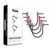 Freleaf Flat Guitar Patch Cables TS Effects Set of Red - Noise-Free, Space-Saving Design, 1/4" Right-Angle Cables, 6-Inch, 4,