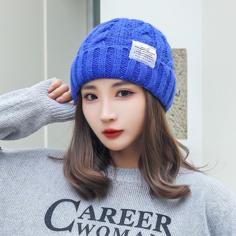 Casual Knitted Wool Hat Winter Warm Korean Style Hat Outdoor Thick Fashion All-match