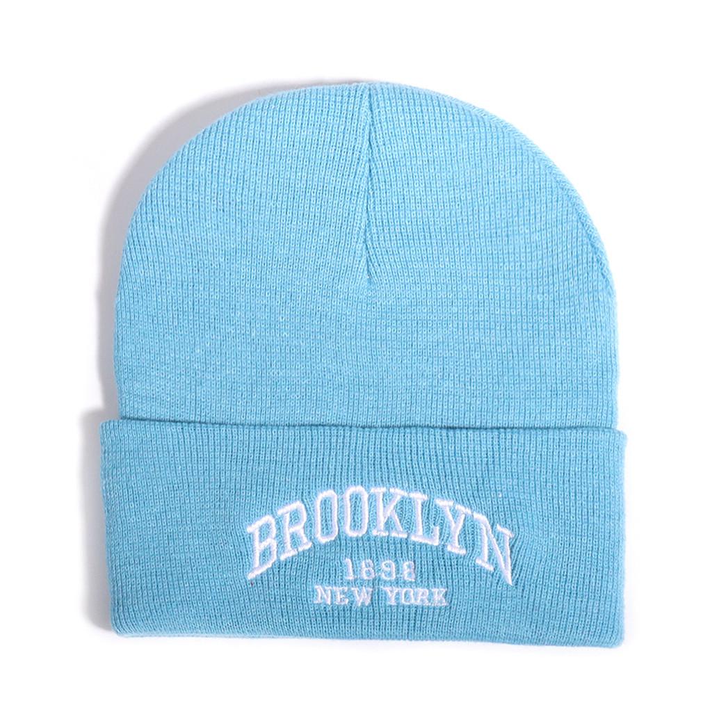 Autumn Winter Knitted Cap With Embroidered Letters And Acrylic For Streetwear And Hiphop Style