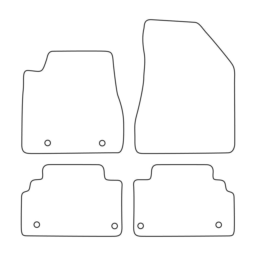 [BLM]LE010 Red - Set of Velour Floor Mats To Fit Lexus RX III Hybrid 400h 2004-2008 - Red Trim