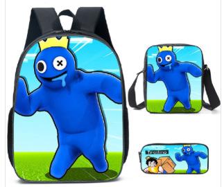 Large Capacity Schoolbag with Shoulder Strap; Student Three-piece Pencil Case Set