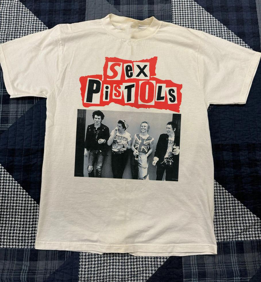 Футболка унисекс белого цвета полного размера с изображением группы Sex Pistols XL