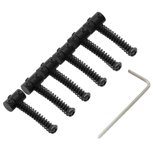 Musiclily Pro 10.8mm Small Barrel Steel Telecaster Saddles for Fender Squier Telecaster Electric Guitars, Black (Set of 6)