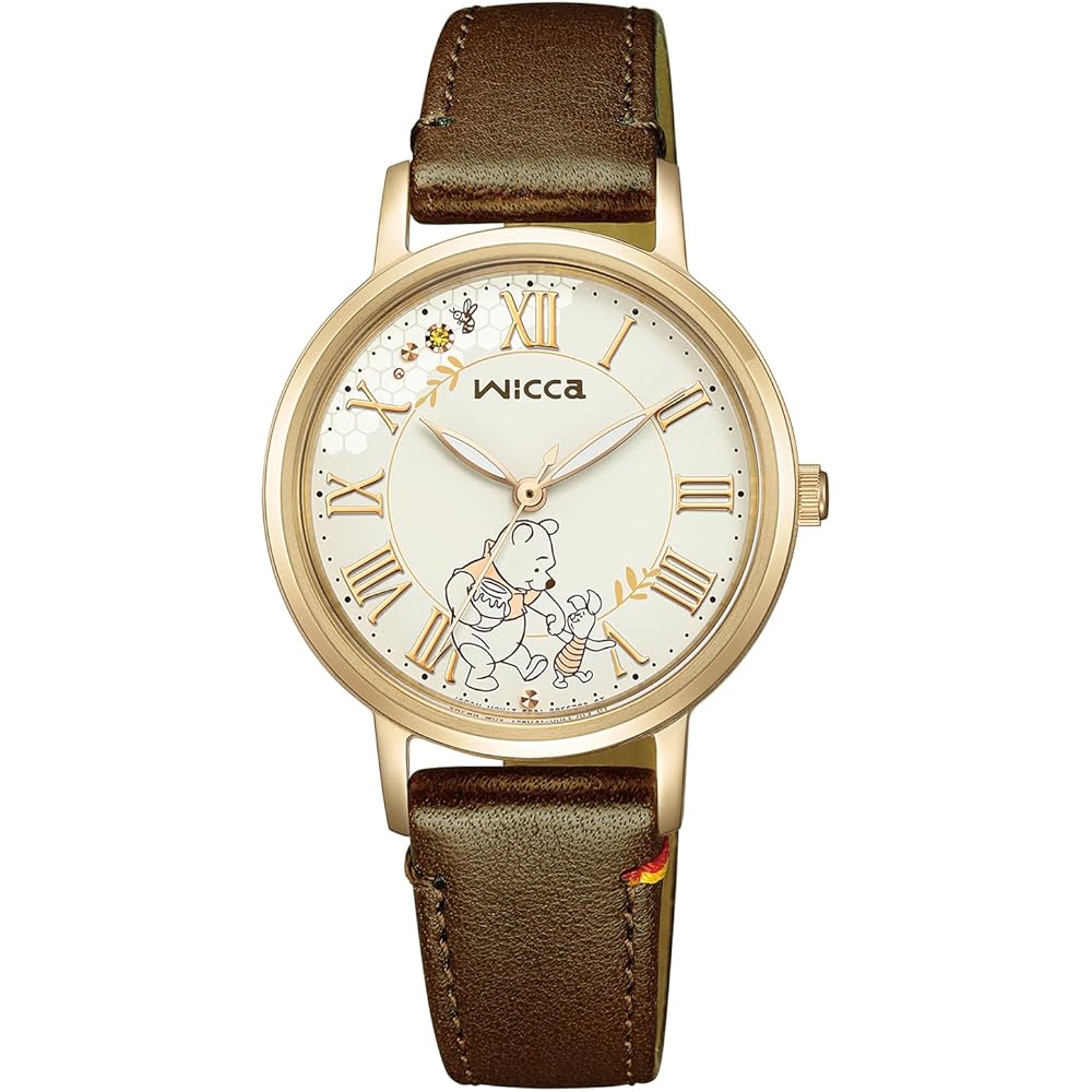 Citizen Wicca Disney Collection Winnie the Pooh Limited Edition Solar Tech Waterproof Watch Brown Leather Analog Women s