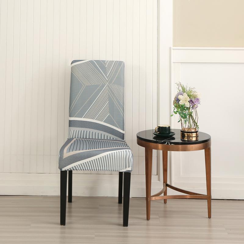 1PC Geometrischer elastischer Esszimmerstuhlbezug Stretch Sitzbezug Schonbezüge Stuhlhussen für Esszimmer Hochzeit Hotel Bankett Büro