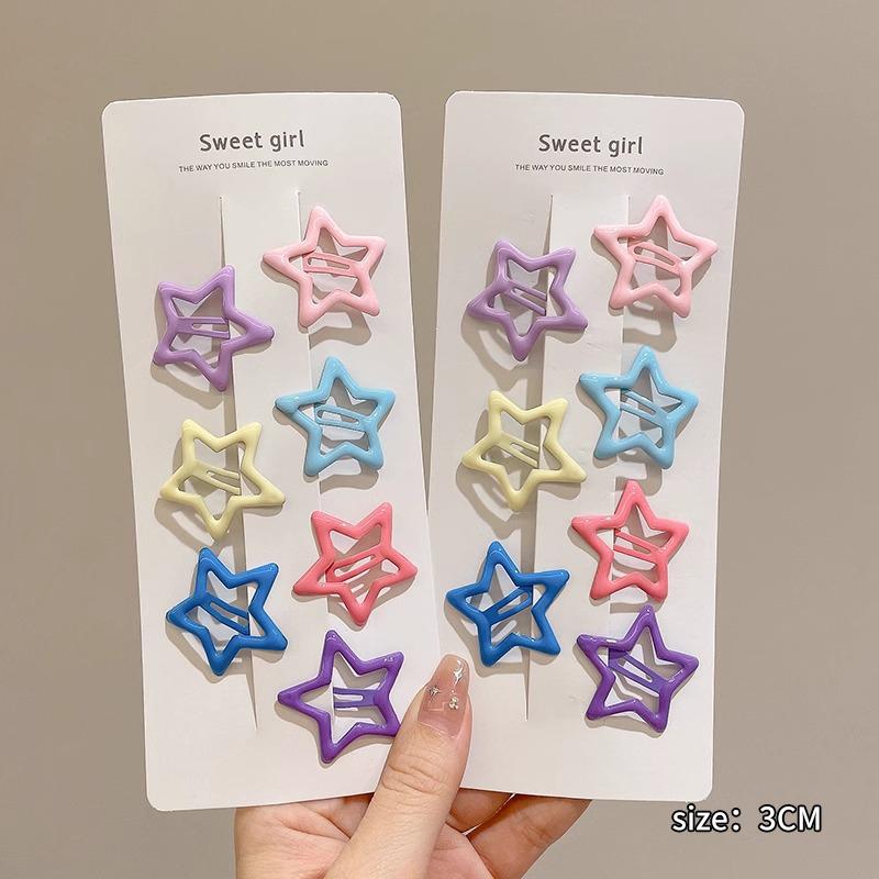 Clips de păr drăguț Y2K cu stea pentru femei și copii: Accesoriu Colorat Agrafă de Păr cu Franjuri Laterali