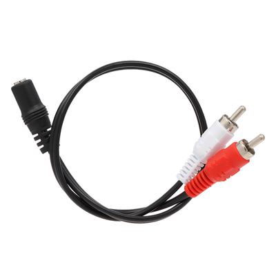 Uniwersalny kabel audio RCA 0,25 m 3,5 mm żeński na 2 męskie adapter stereo Y kabel do słuchawek HDTV