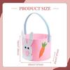 Easter Basket Bunny Ears Felt Handle Decorative for Eggs, Candy, Gifts Reusable Suitable