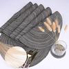 1Sets Round Woven Place Mats Coasters Set Braided Place Mats Coaster Waterproof Plate Mats for Kitchen Wedding Dining Table