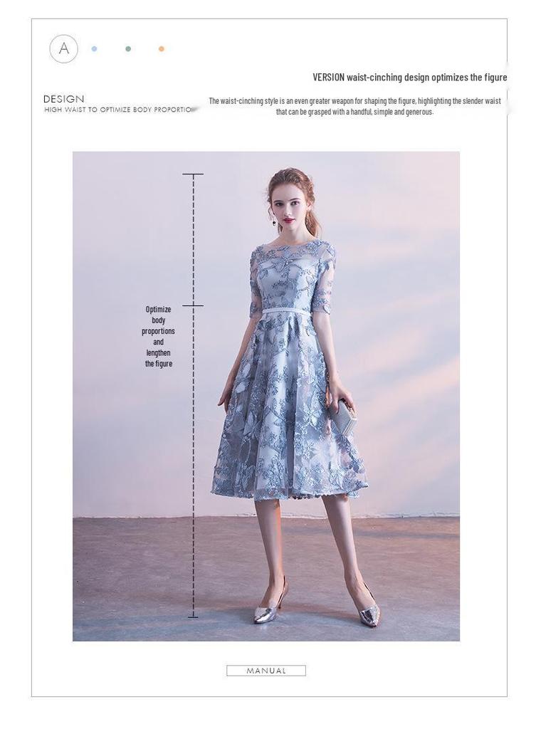 Grey Bridesmaid Dress 2026: Elegant Mid-Length Summer Gown for Women, Slimming and Ideal for Banquets