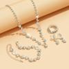 Versatile Rhinestone Jewelry Set: Necklace, Bracelet, Earrings & Ring