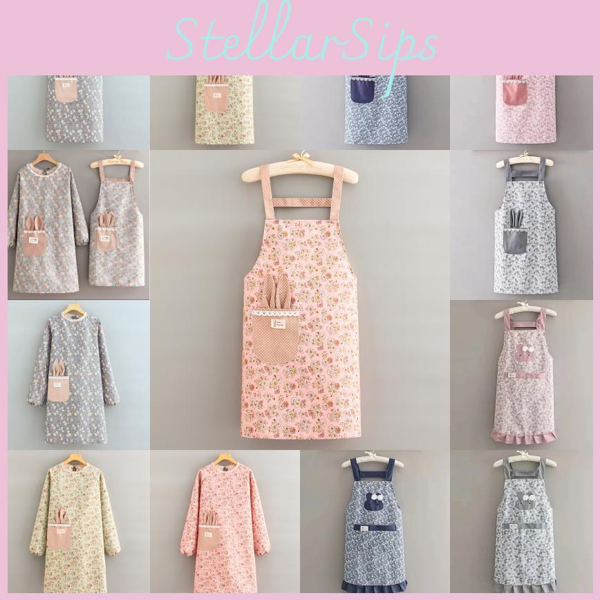 Floral Print Apron With Adjustable Straps For Kitchen And Home Decor