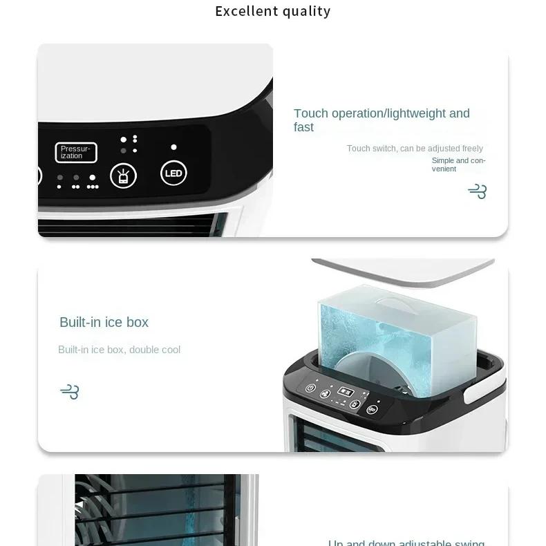 Air Conditioner Portable Fan Desktop Dual Spray Ultrasonic Atomization 3-Speed Mute Air Cooler Night Light Electric Fan