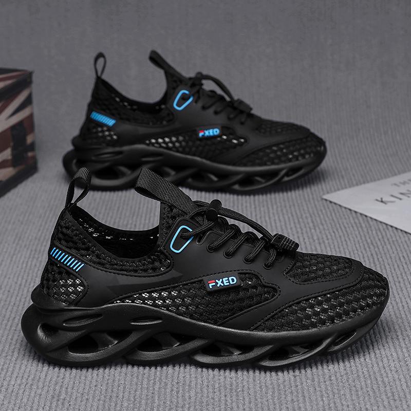 YRZL Men's Running Shoes Breathable Mesh Soft Sole Anti Slip Casual Sneakers Lightweight Comfortable Sports Shoes