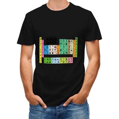 Periodic Table of Horror Movies Men's Short-Sleeve T-Shirt Cotton Crew Neck Casual T-Shirts