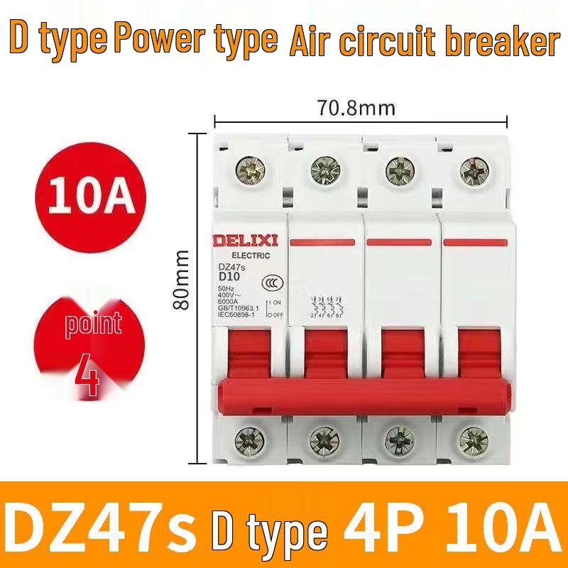 Delixi DZ47S Circuit Breaker: Air Switch for Single/Three-Phase, 1P/2P/3P/4P.